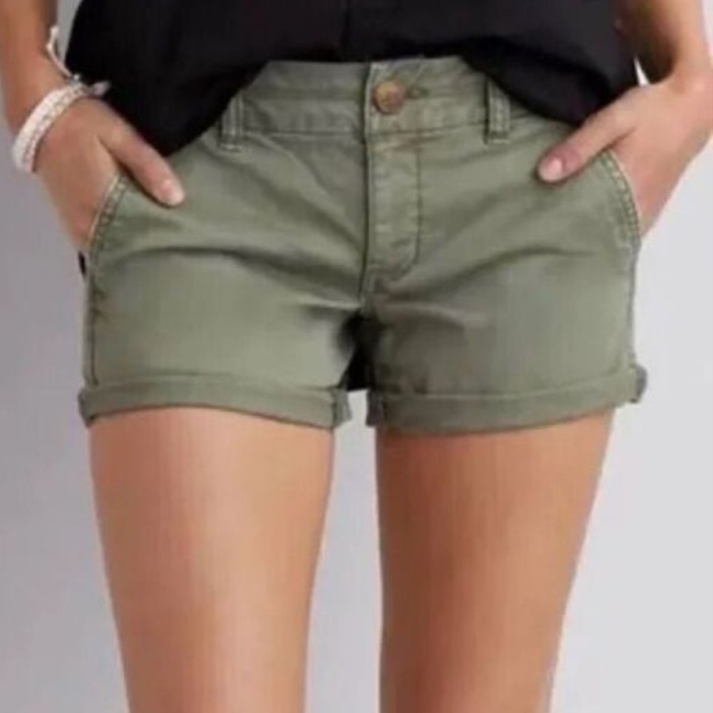 American Eagle Army Green Jean Shorts
